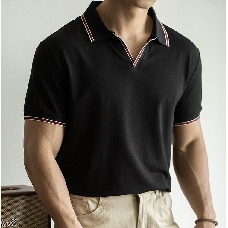 Natural Men's Short Sleeve Polo T-Shirt