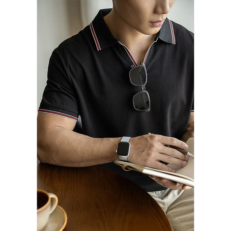 Natural Men's Short Sleeve Polo T-Shirt