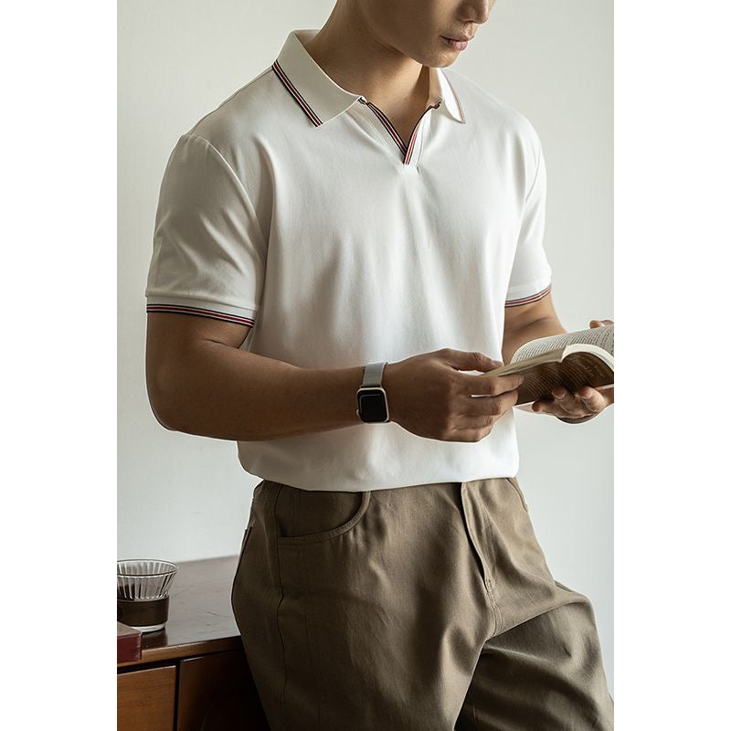 Natural Men's Short Sleeve Polo T-Shirt