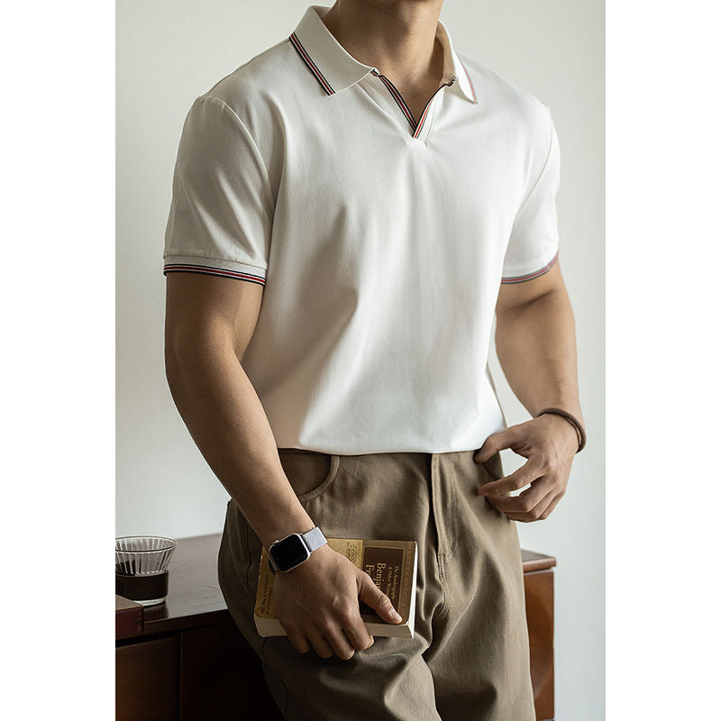 Natural Men's Short Sleeve Polo T-Shirt